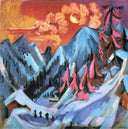 Winter Landscape in Moonlight by Ernst Ludwig Kirchner — mountain oil painting wall art, Expressionism