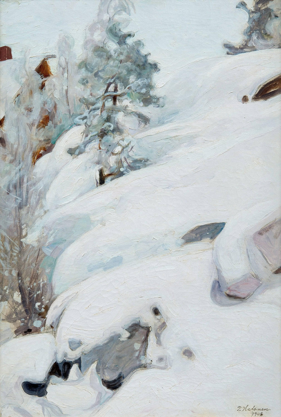 Winter Landscape by Pekka Halonen — hand-painted botanical oil painting reproduction on canvas