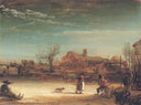 Winter Landscape by Rembrandt — urban oil painting wall art, Baroque