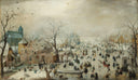 Winter Landscape with Ice Skaters by Hendrick Avercamp — hand-painted cultural oil painting reproduction on canvas