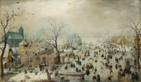 Winter Landscape with Ice Skaters by Hendrick Avercamp — hand-painted cultural oil painting reproduction on canvas