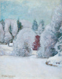 Winter Motif by Pekka Halonen — hand-painted landscape oil painting reproduction on canvas