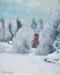 Winter Motif by Pekka Halonen — hand-painted landscape oil painting reproduction on canvas