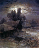 Winter Night by Aleksey Savrasov — hand-painted botanical oil painting reproduction on canvas