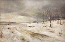 Winter road by Aleksey Savrasov — hand-painted botanical oil painting reproduction on canvas