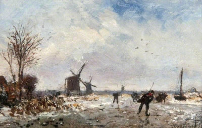 Winter Scene in Holland in modern living room