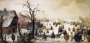 Winter Scene on a Canal by Hendrick Avercamp, winter oil painting wall art, Baroque