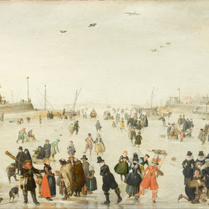 Winter Scene on a Frozen Canal