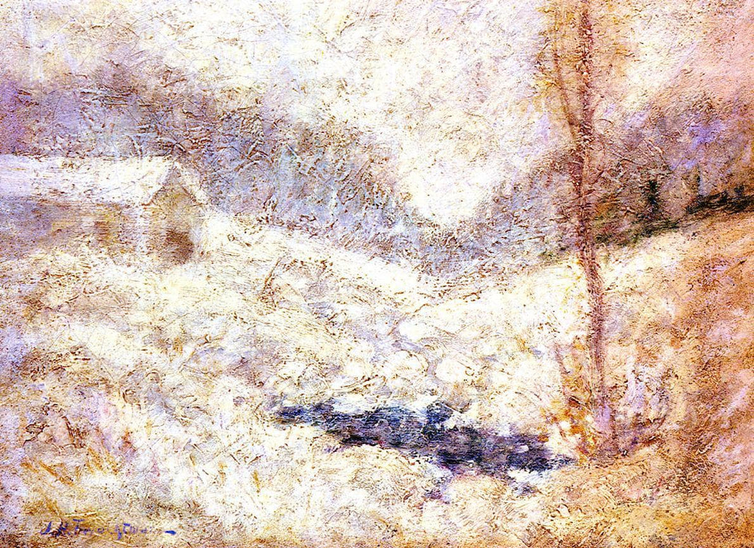 Winter Scene by John Henry Twachtman — hand-painted architectural oil painting reproduction on canvas