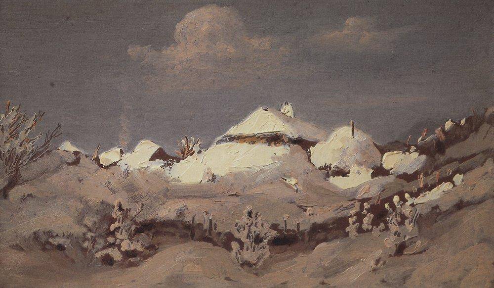 Winter. Spots of Light on Cottage Roof - Arkhyp Kuindzhi