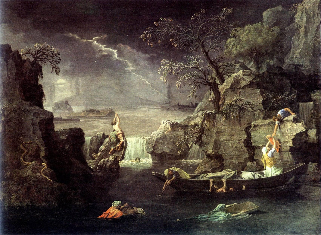 Winter (The Flood) by Nicolas Poussin — hand-painted landscape oil painting reproduction on canvas