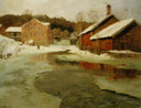 Winter by Frits Thaulow — hand-painted architectural oil painting reproduction on canvas