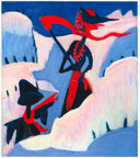 Witch and Scarecrow in the Snow by Ernst Ludwig Kirchner — male oil painting wall art, Expressionism