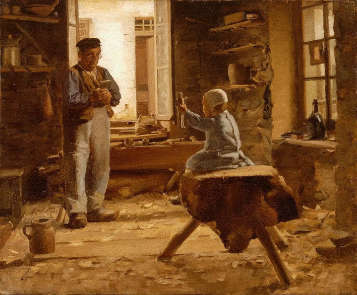 With Dolly at the Sabot-makers by William Brymner — hand-painted portrait oil painting reproduction on canvas