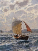 With the winch by Hans Dahl — ships oil painting wall art, Romanticism