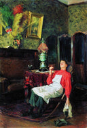 Without a master by Vladimir Makovsky — female oil painting wall art, Realism
