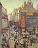 La Rue Mouffetard by Maximilien Luce — city oil painting wall art, Pointillism