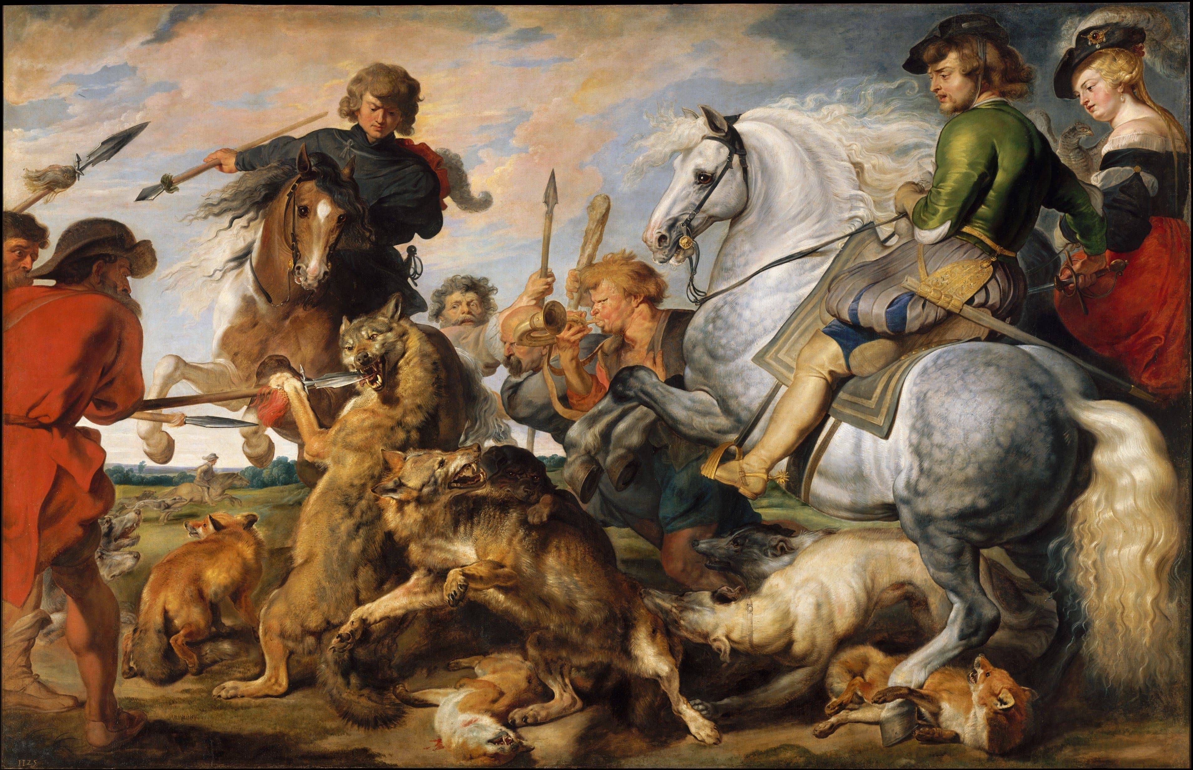 Wolf and Fox Hunt - Peter Paul Rubens