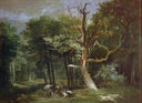 Wolf Hunt in the Forest of Saint-Germain by Jean-Baptiste Oudry — hand-painted landscape oil painting reproduction on canvas