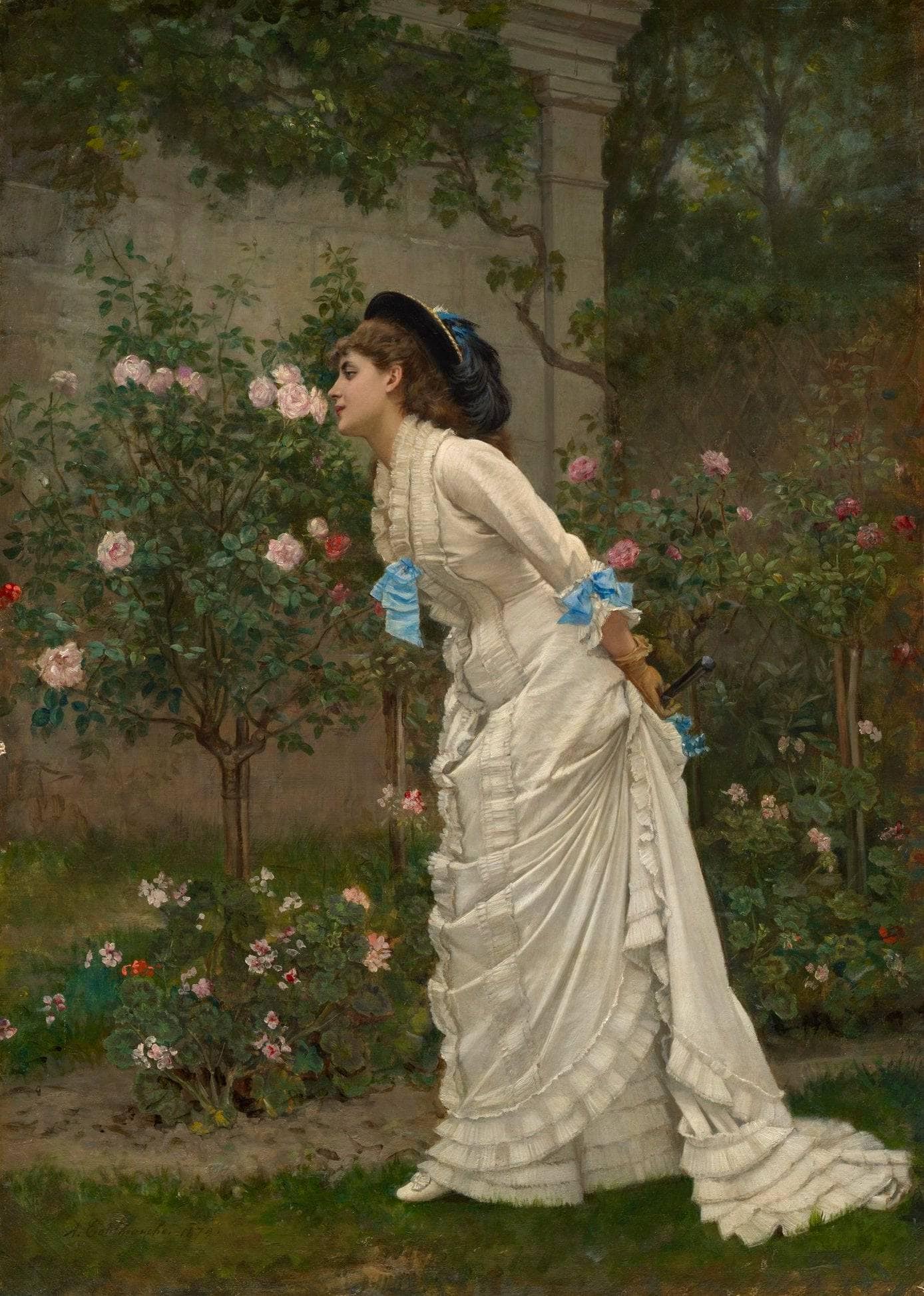 Woman and roses