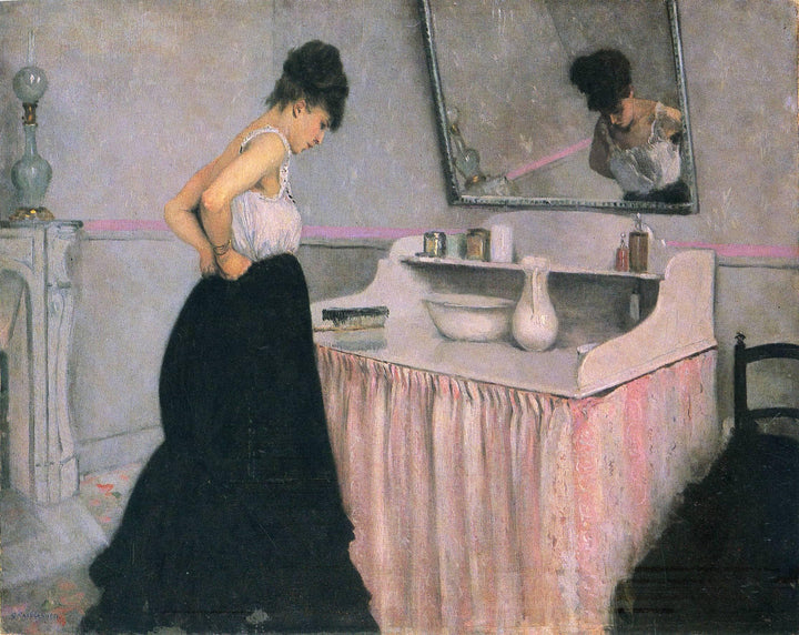 Woman at a Dressing Table by Gustave Caillebotte — hand-painted portrait oil painting reproduction on canvas