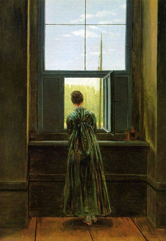 Woman at a Window by Caspar David Friedrich — hand-painted nautical oil painting reproduction on canvas