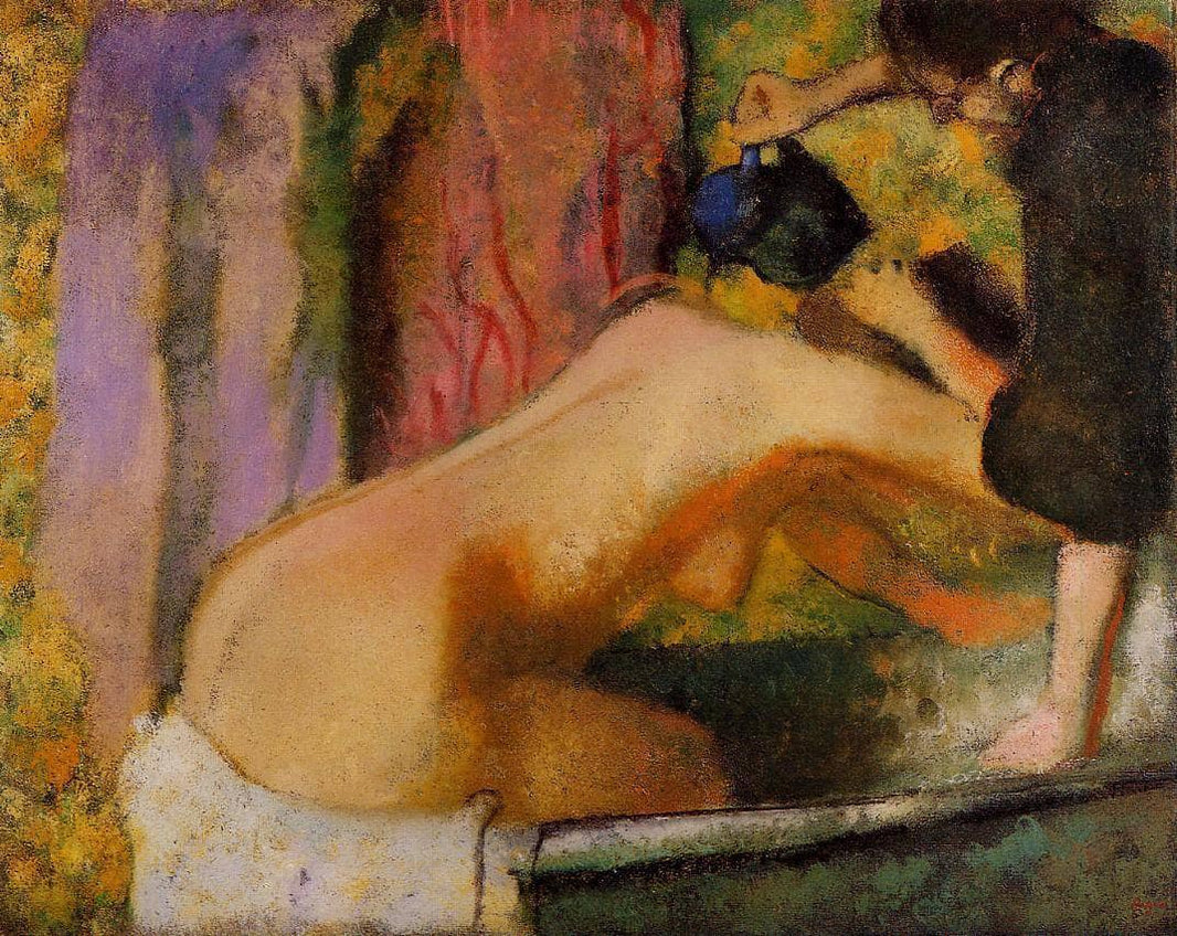 Woman at Her Bath by Edgar Degas — hand-painted portrait oil painting reproduction on canvas