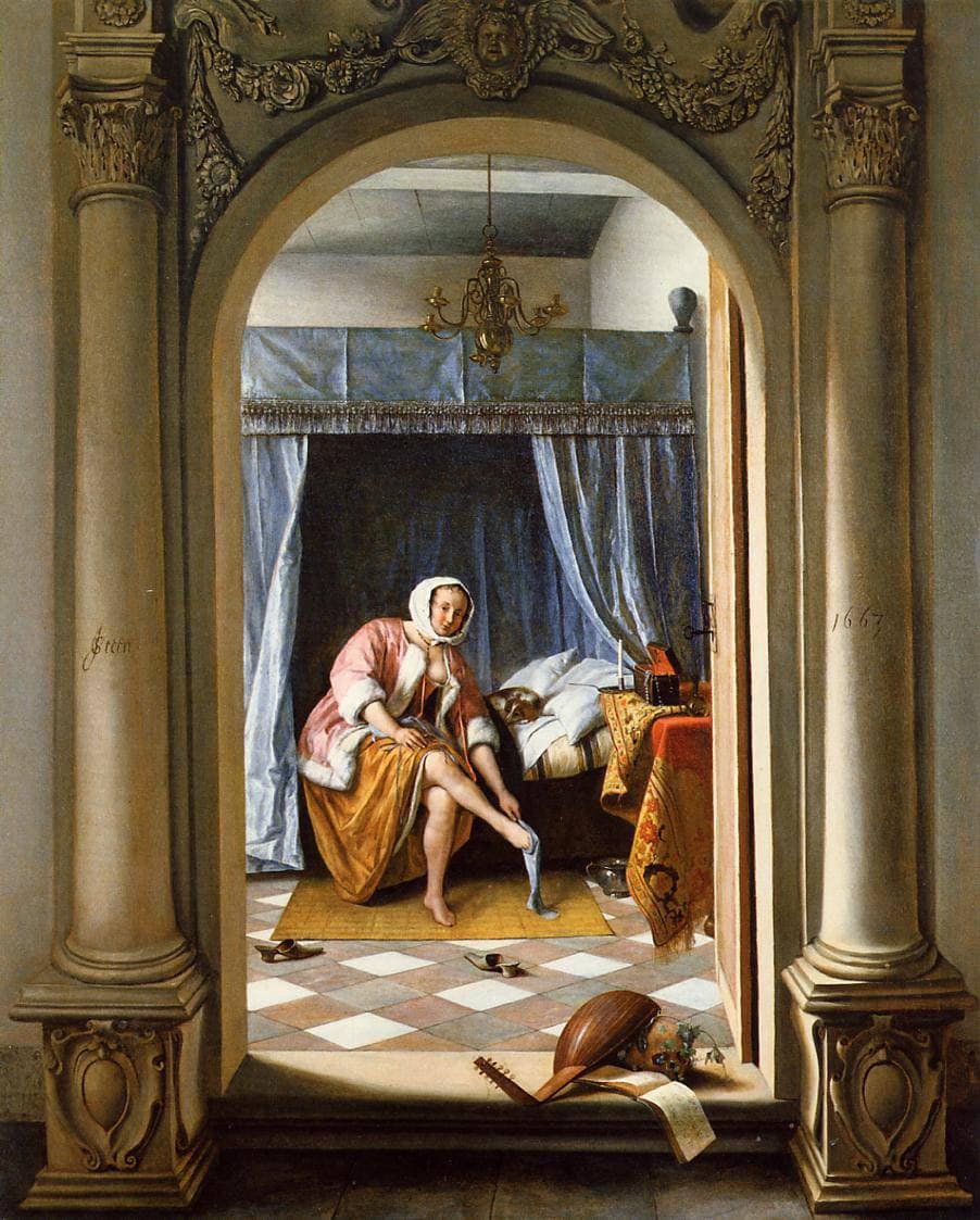 Woman at Her Toilet by Jan Steen — hand-painted cultural oil painting reproduction on canvas