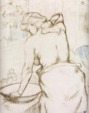 Woman at Her Toilette them, Washing Herself by Henri de Toulouse-Lautrec — hand-painted portrait oil painting reproduction on canvas