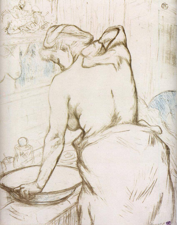 Woman at Her Toilette them, Washing Herself - Henri de Toulouse-Lautrec