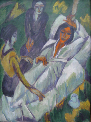 Woman at Tea Time: Sick Woman - Ernst Ludwig Kirchner