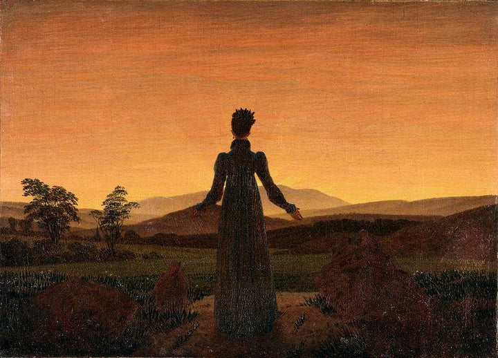 Woman Before the Rising Sun by Caspar David Friedrich — hand-painted eco oil painting reproduction on canvas