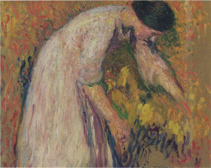 Woman by the artist by Henri Martin — hand-painted portrait oil painting reproduction on canvas