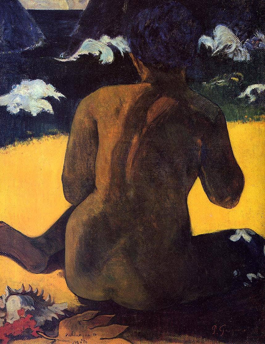 Woman by the sea by Paul Gauguin — hand-painted abstract oil painting reproduction on canvas