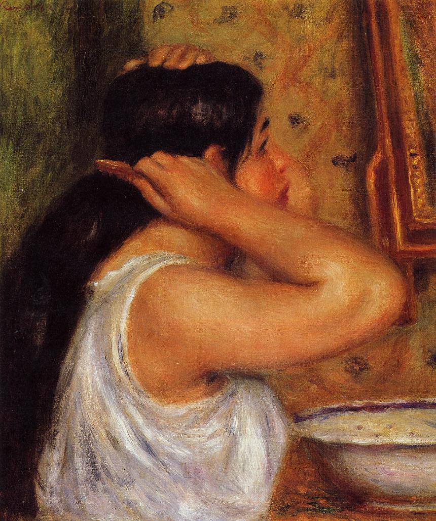 Woman Combing Her Hair - Pierre-Auguste Renoir