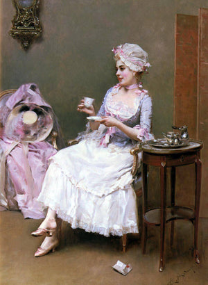 Woman Drinking A Hot Chocolate - Raimundo de Madrazo