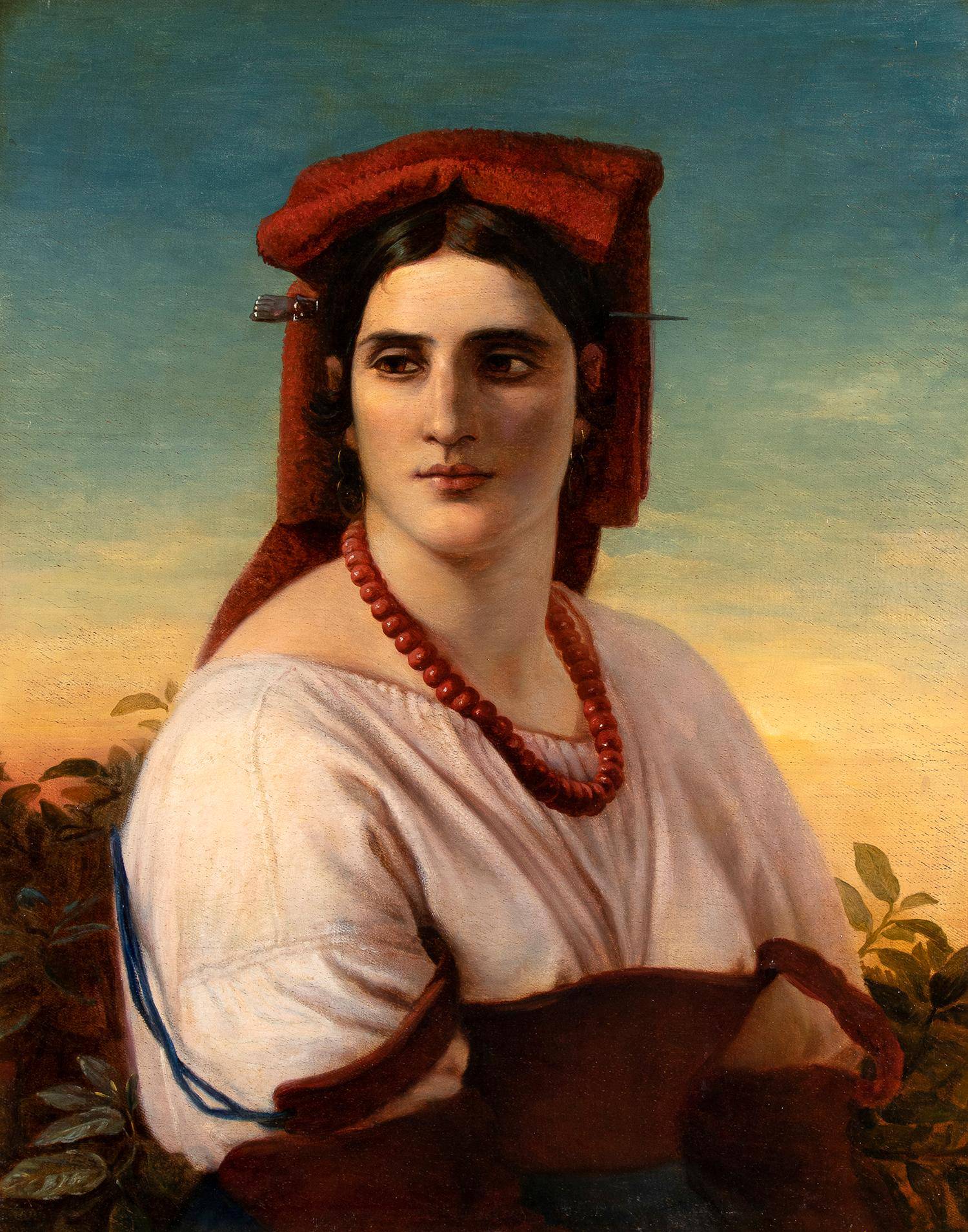 Woman from Ciociaria with red veil - Elisabeth Jerichau-Baumann