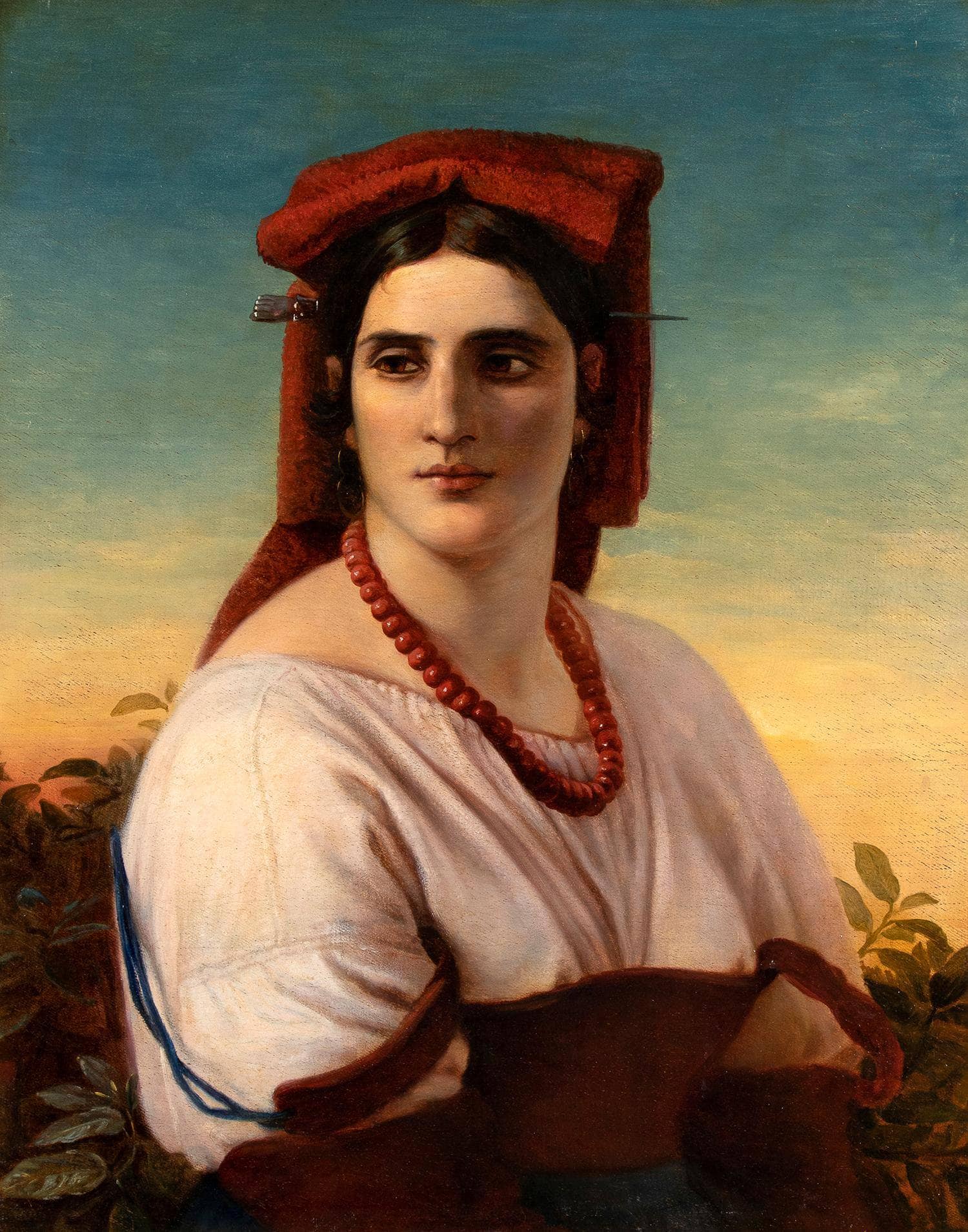 Woman from Ciociaria with red veil
