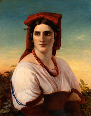 Woman from Ciociaria with red veil - Elisabeth Jerichau-Baumann