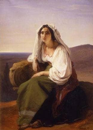 Woman from Ciociaria (Roman peasant woman) by Francesco Hayez — hand-painted portrait oil painting reproduction on canvas