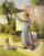 Woman Hanging up the Washing in kitchen