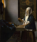 Woman Holding a Balance by Johannes Vermeer — hand-painted portrait oil painting reproduction on canvas