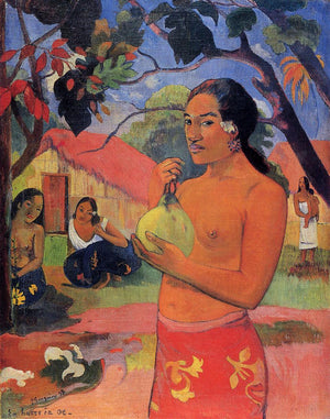 Woman Holding a Fruit - Paul Gauguin