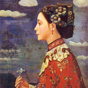 Woman Holding an Orchid