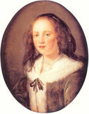 Woman in a Black Veil by Gerrit Dou — hand-painted portrait oil painting reproduction on canvas