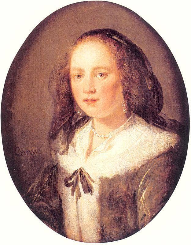 Woman in a Black Veil by Gerrit Dou — hand-painted portrait oil painting reproduction on canvas