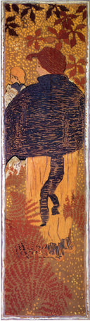 Woman in a Blue Pelerine by Pierre Bonnard, textures oil painting wall art, Japonism