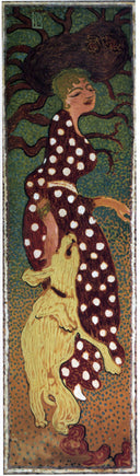 Woman in a Polka Dot Dress by Pierre Bonnard, female oil painting wall art, Japonism