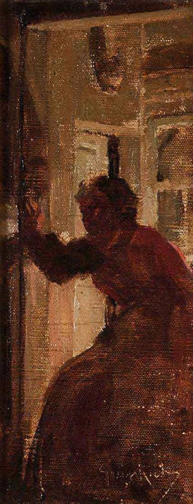 Woman in an interior in home office