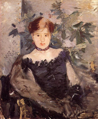 Woman in Black by Berthe Morisot — hand-painted portrait oil painting reproduction on canvas